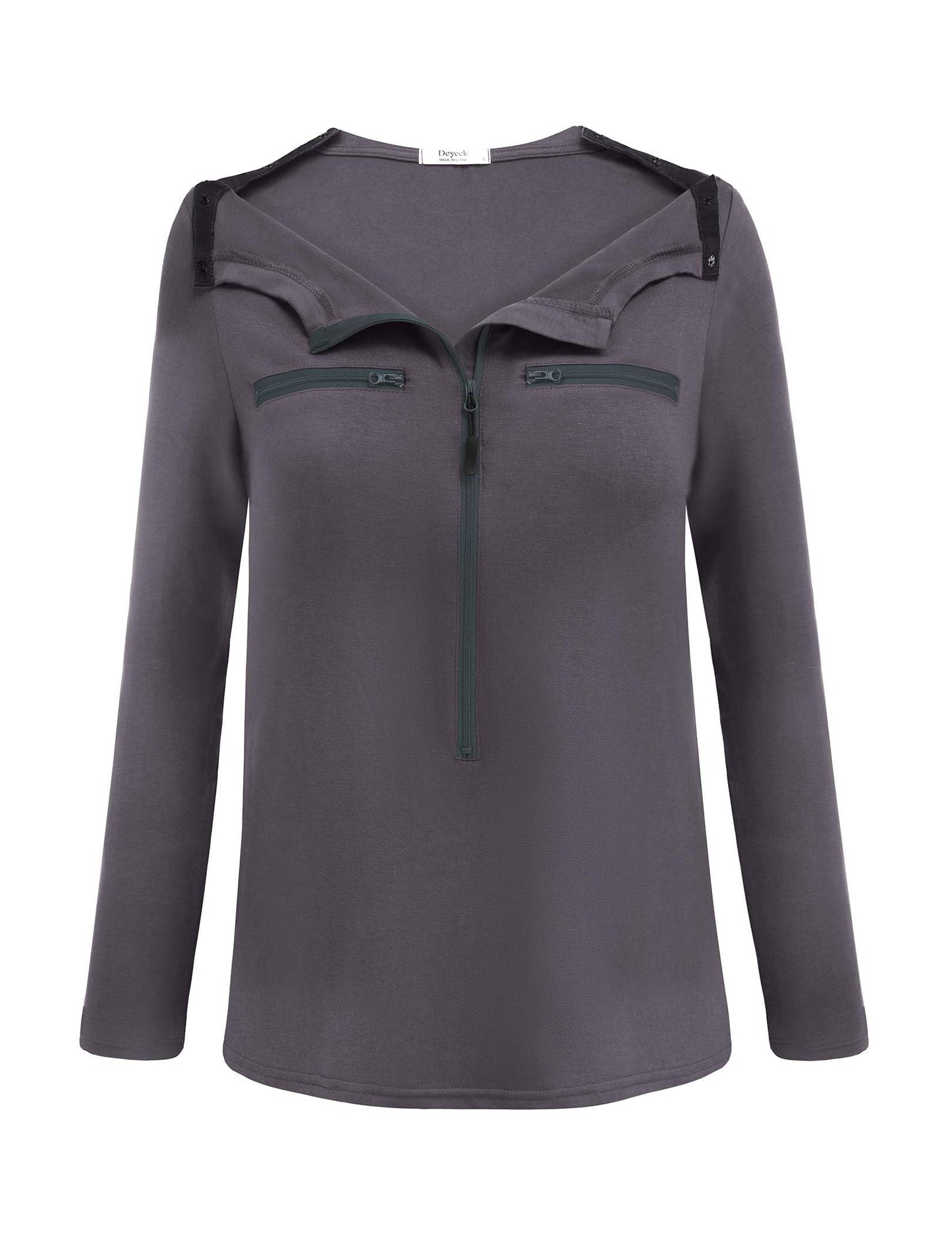 Deyeek Chemo Shirts for Port Access Women Long Sleeve Best Gift for Cancer Patients Chemotherapy Must Haves
