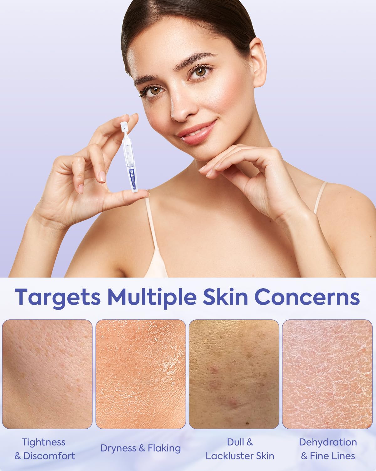 KOMFYMED Hydrating Serum Ampoules with Sodium Hyaluronate & Algae Extract, Deep Moisture & Barrier Repair, Single-Use Skincare Serum for Dry & Sensitive Skin (1.5ml / 0.05 fl.oz × 5) 可复美吨吨次抛精华