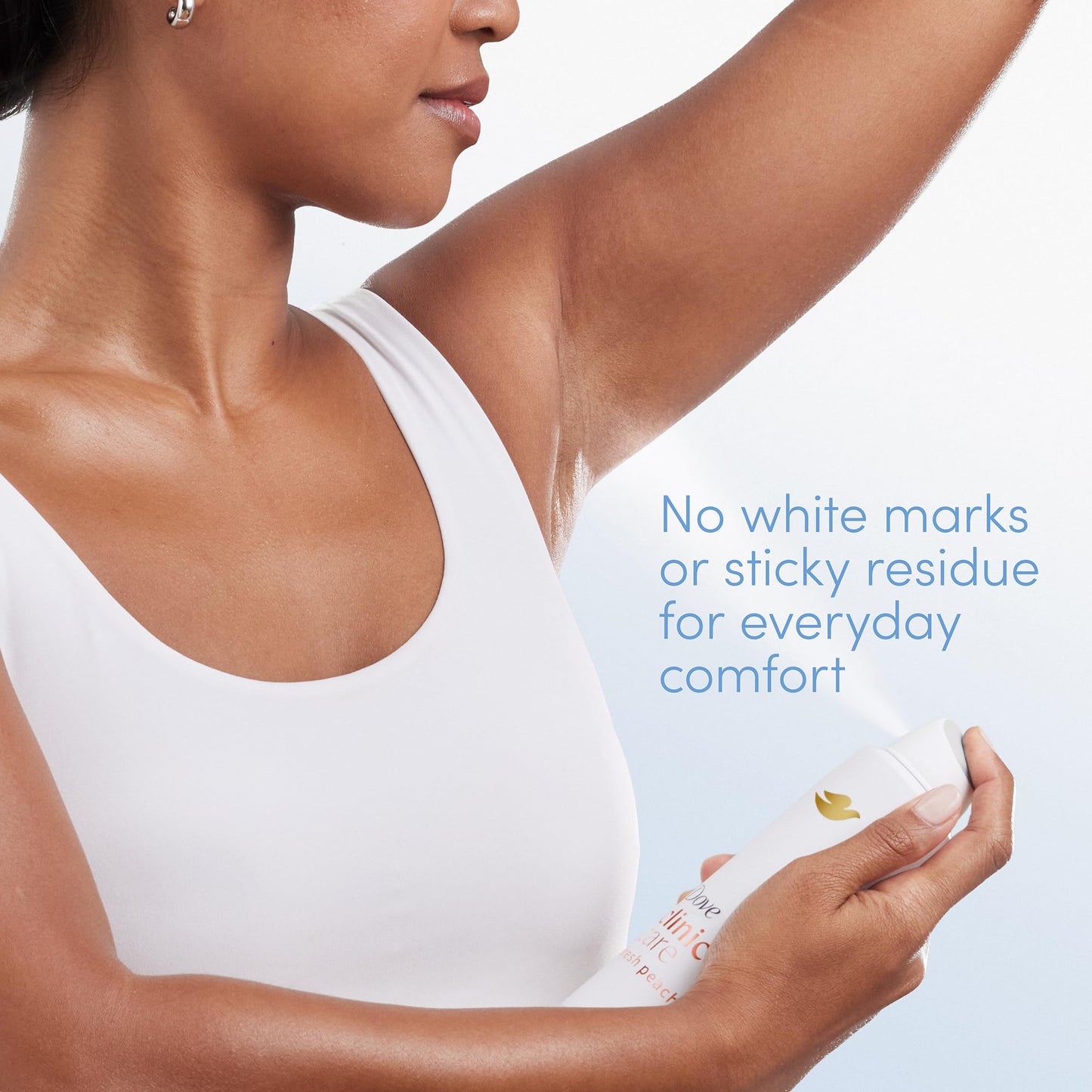 Dove Clinical + Care Antiperspirant Deodorant Dry Spray for Women, 96H Clinical Strength Sweat & Odor Protection, With Nourishing Serum, Fresh Peach with Fruity Scent, 3.8 oz