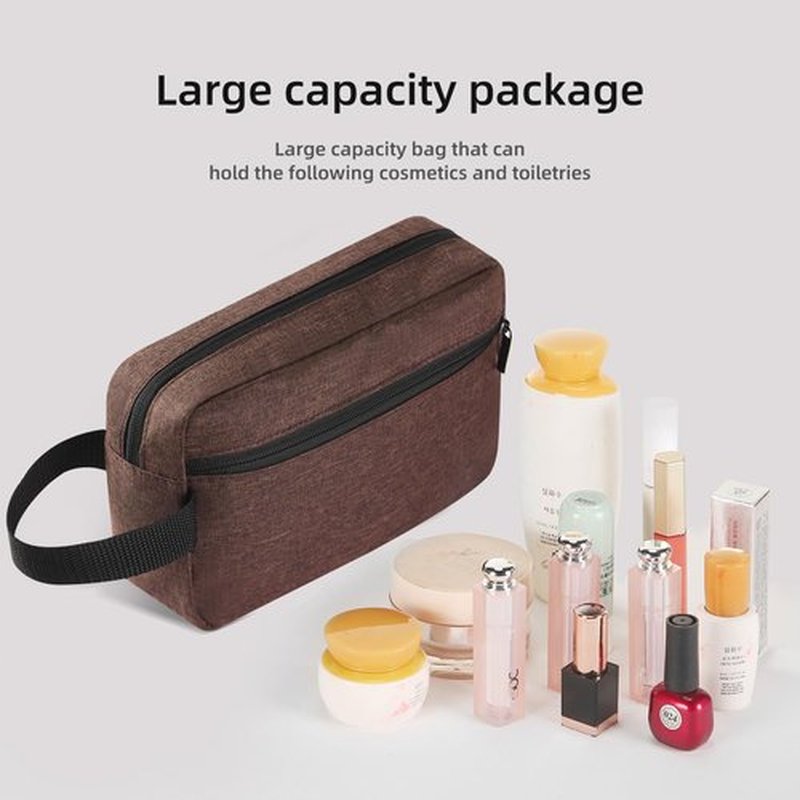 Icramsy Travel Toiletry bag Toiletry bag for women men Hanging toiletry bag Cosmetic bag Travel accessories for Women Men (Brown)