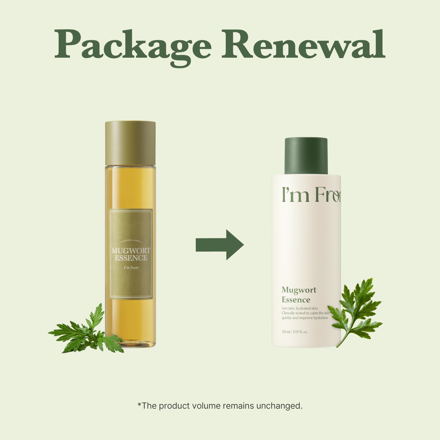 I’m From Mugwort Essence, Deep Calming Essence for Sensitive Skin, Hydrating & Skin Balancing, Vegan Korean Skin Care 5.07fl.oz