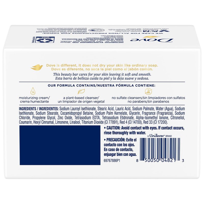Dove Soap, Pink Beauty Bar 2-Pack – 3-in-1 Moisturizing Face, Body & Hand Soap, 3.17 Oz Ea