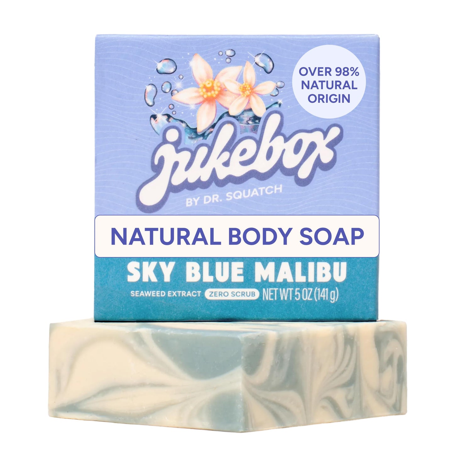 JUKEBOX Natural Women’s Bar Soap – Creamy Lather – Shower & Bath Soap, Crafted Using Cold Process With Natural Oils – No Harsh Ingredients – Sky Blue Malibu, 5oz