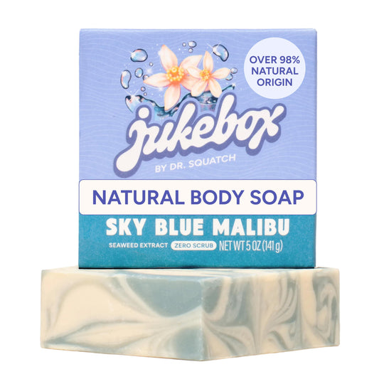 JUKEBOX Natural Women’s Bar Soap – Creamy Lather – Shower & Bath Soap, Crafted Using Cold Process With Natural Oils – No Harsh Ingredients – Sky Blue Malibu, 5oz