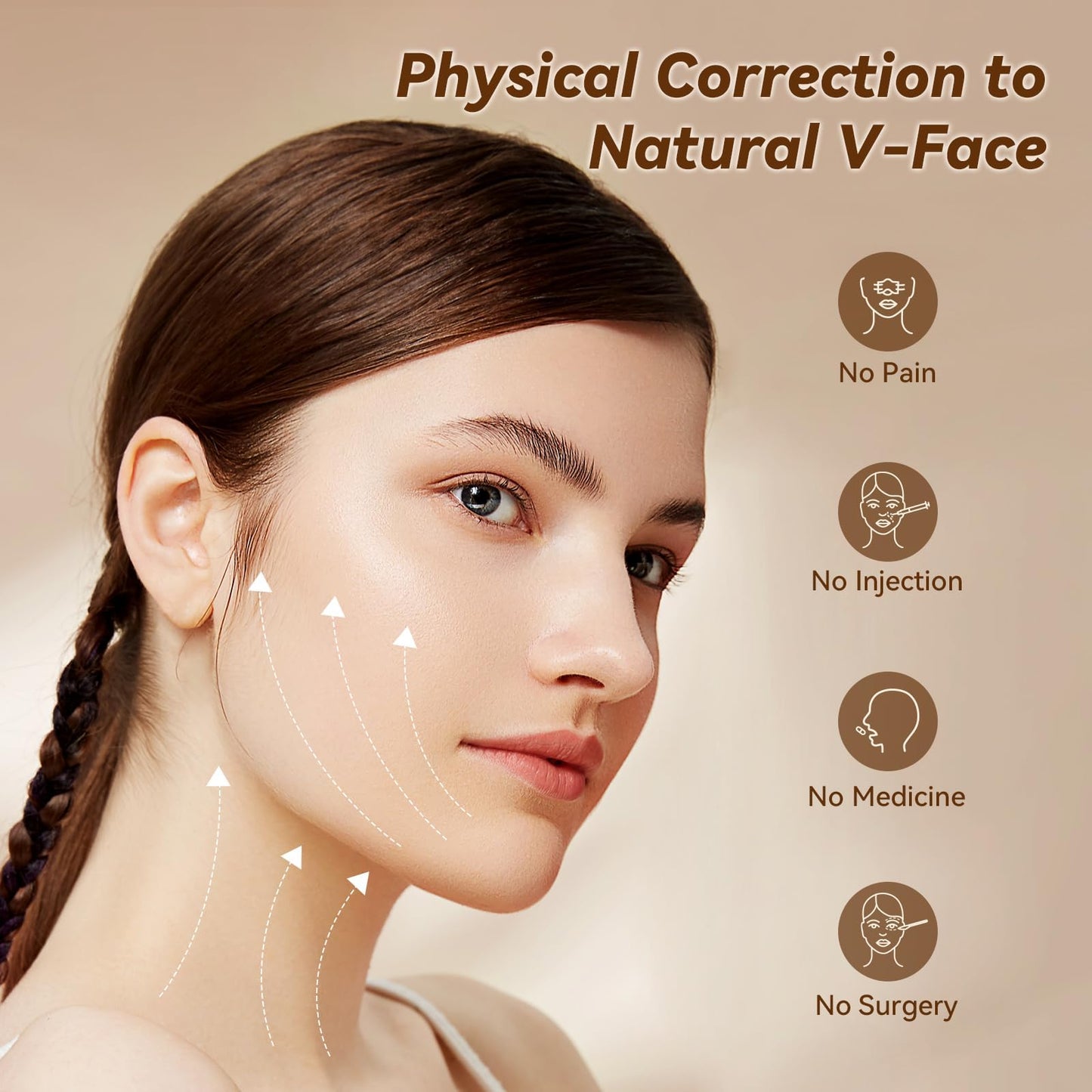 JUSRON V-Line Mask Chin Up Mask Face Strap, Soft Silicone Chin Strap V Shaped Face Mask, Jaw Exerciser 23-27 Inches (Light Blue)