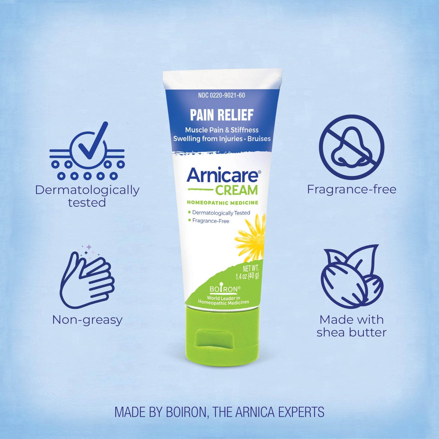 Boiron Arnicare Cream, Homeopathic Medicine for Pain Relief, 1.3 Ounce (Pack of 1)
