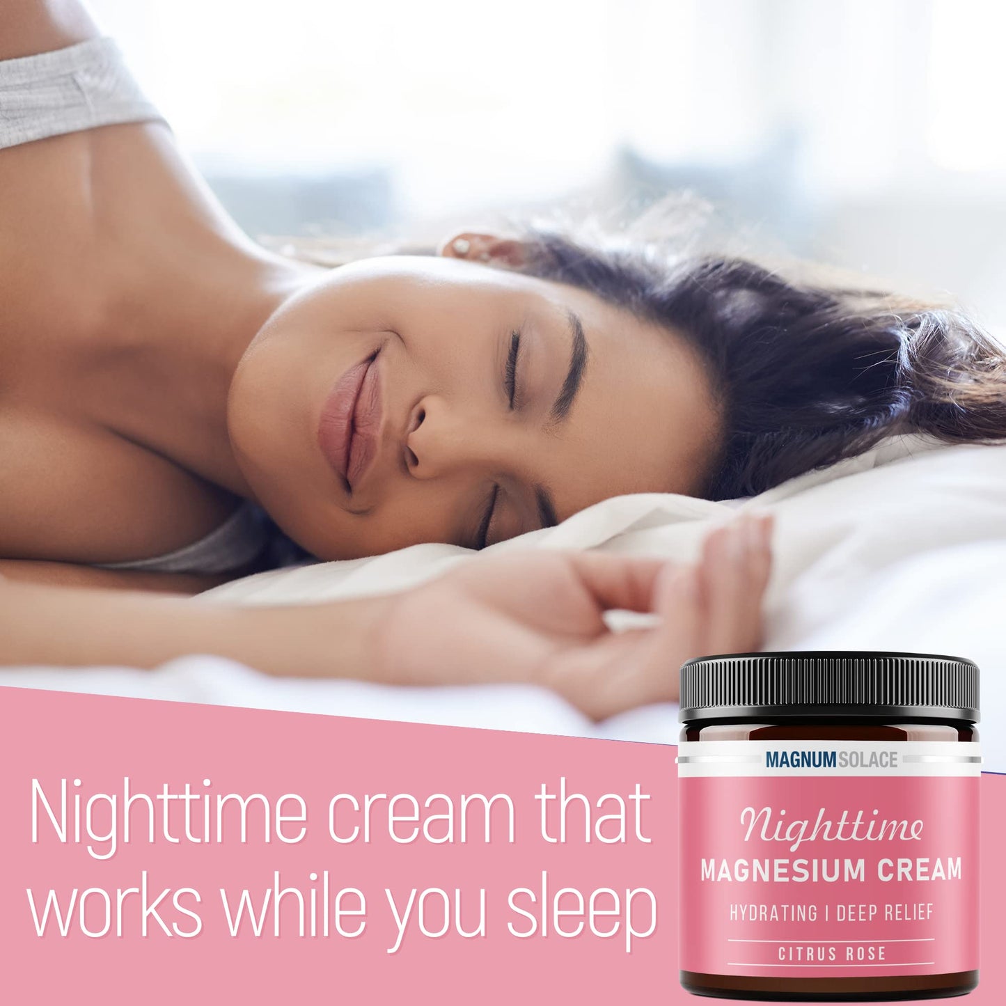 Magnum Solace Magnesium Cream – Magnesium Chloride Cream – Topical Magnesium Cream for Nighttime (Aloe)
