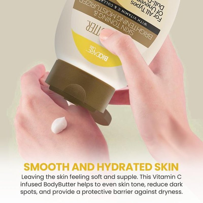 Biocare Labs Moisturizing Body Butter - Body Cream With Vitamin C & Collagen - Instantly Penetrates and Deeply Renews Skin - Lotion Designed For Uneven Skin Tones