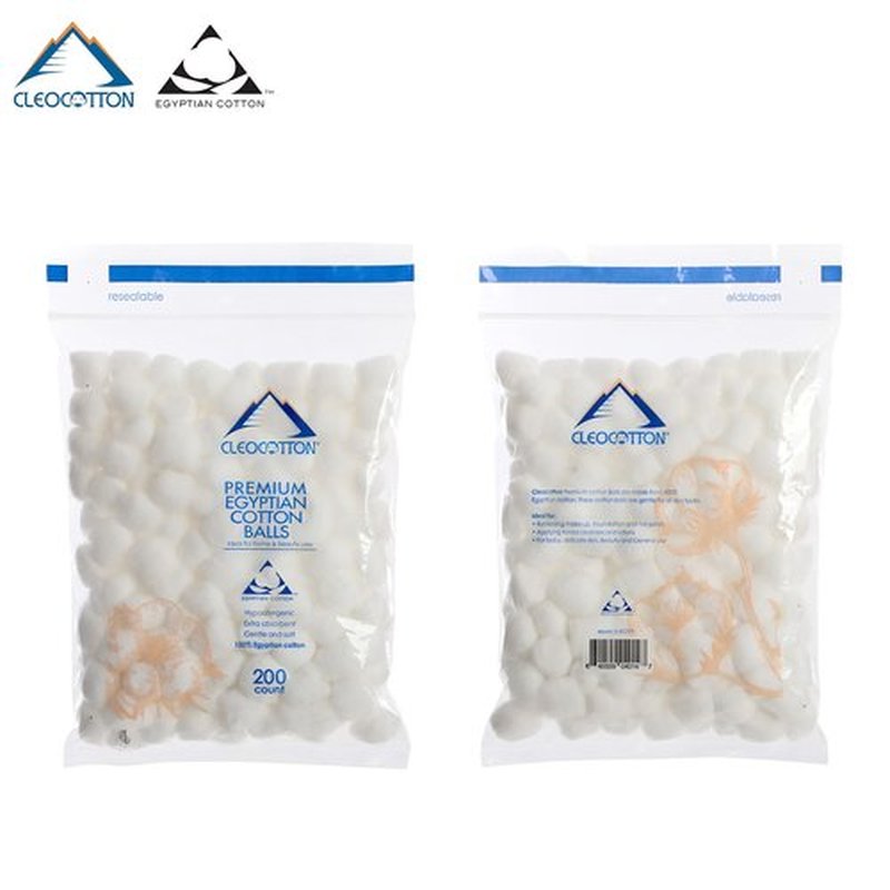 Premium Egyptian Cotton Round (200 Count Packs x 2 = 400 Count), 100% Egyptian Cotton Pads, Ultra Soft (Made in Egypt)