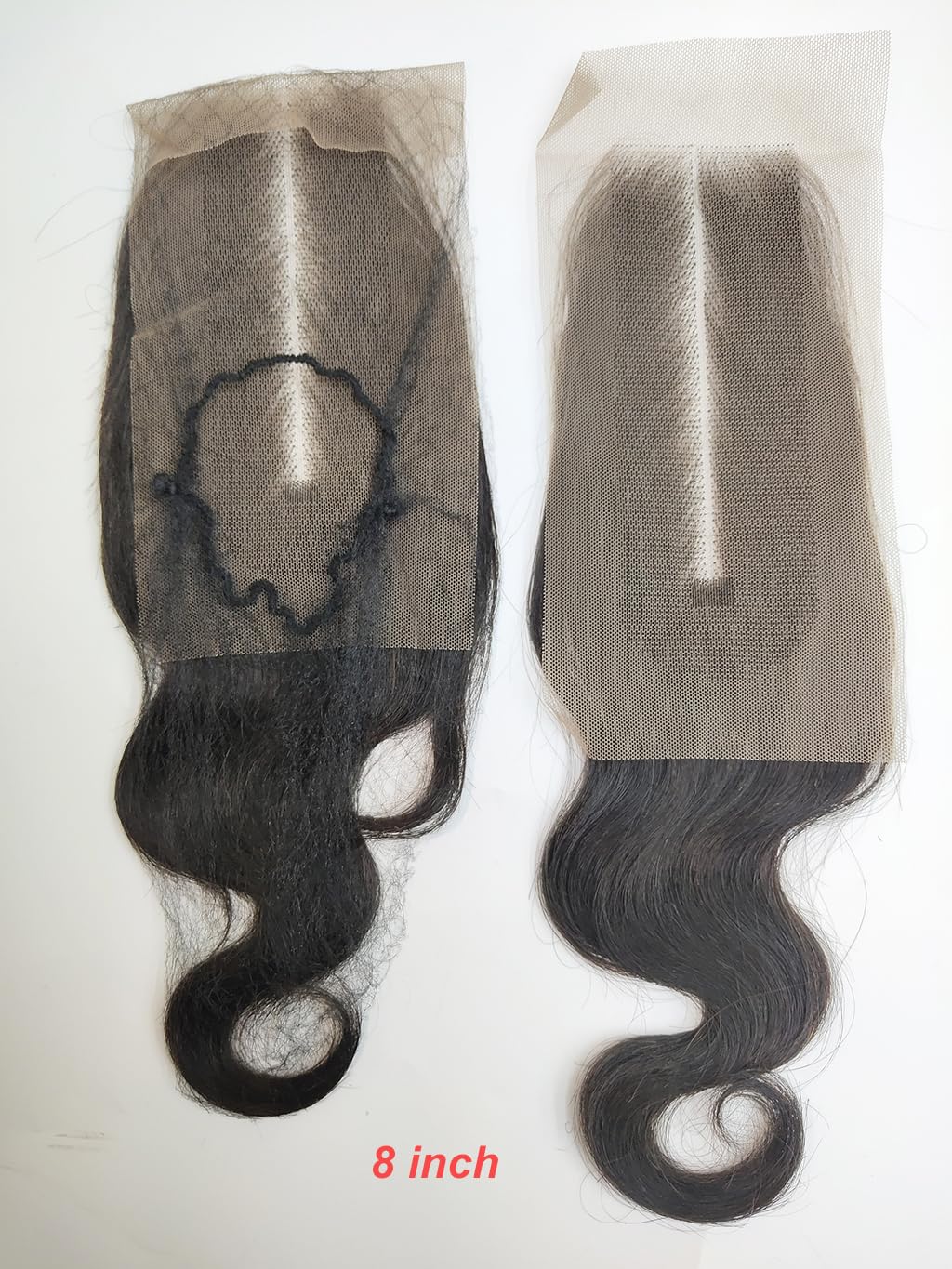 Human Hair Body Wave Lace 2x6 Kim K Closure Brazilian Remy Hair Middle Part Transparent Swiss Lace Wavy Closure with Baby Hair Natural Black Color (10 inch, 2x6 Closure)