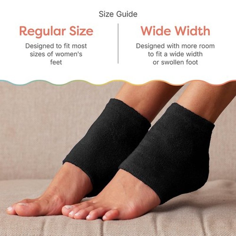 ZenToes Moisturizing Sleep Socks with Vitamin E, Olive Oil and Jojoba Seed Oil to Soften and Hydrate Dry Cracked Heels (Fuzzy Black, Regular)
