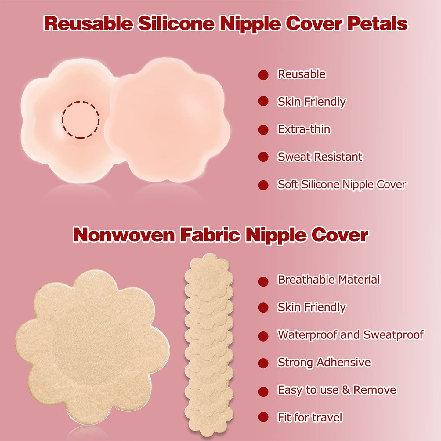 BEWTEIM Large Breast Tape, 4 inch Wide Boobtape Light Brown