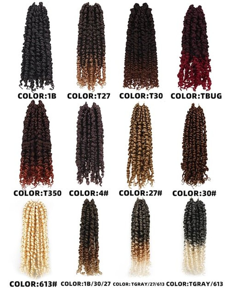 MISS SULA 20 Inches 8 Packs Pre Looped Passion Twist Crochet Hair for Black Women-Ombre Brown,Super Long Hair Extensions Braided by Synthetic Spring Kinky Twist Curls Ends(20"-8 Packs,T30)