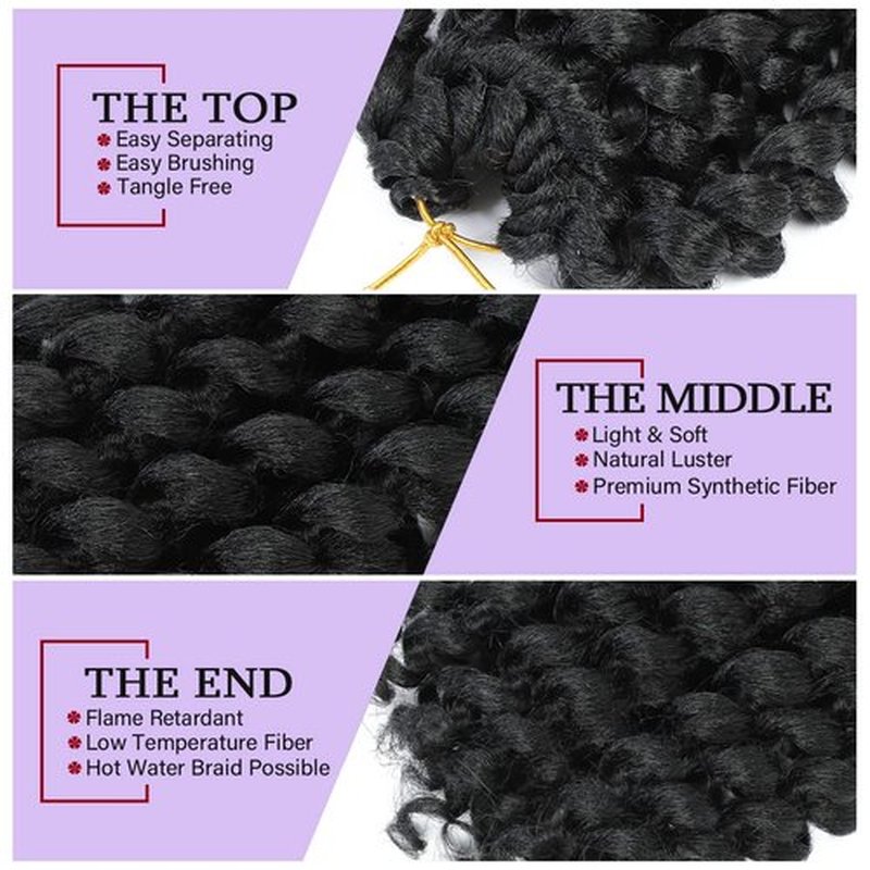 GetMaige Jamaican Bounce Crochet Hair For Black Women 4packs 72 Roots Natural Black Jumpy Wand Curls Crochet Hair Short Pre Looped Curly Crochet Hair (8inch (pack of 4), 1B)