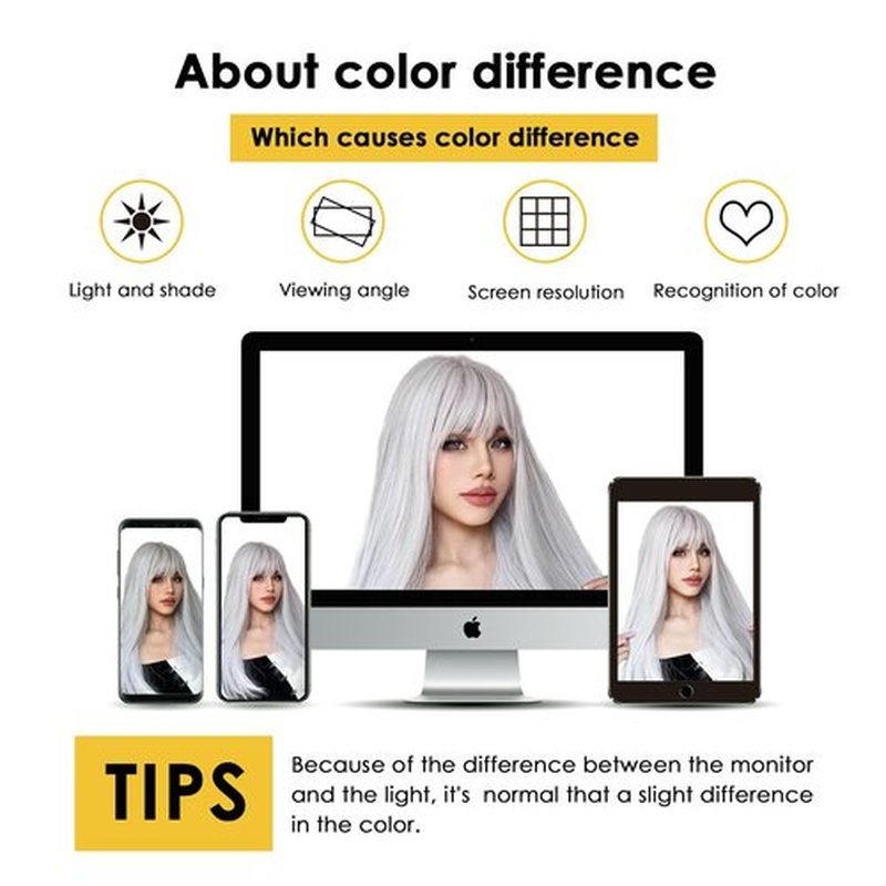 ENTRANCED STYLES White Wig with Bangs Long Straight White Wigs for Women Cosplay Wigs for Gril Natural Hairline Heat Resistant Synthetic Wig for Daily for Cosplay Party Halloween
