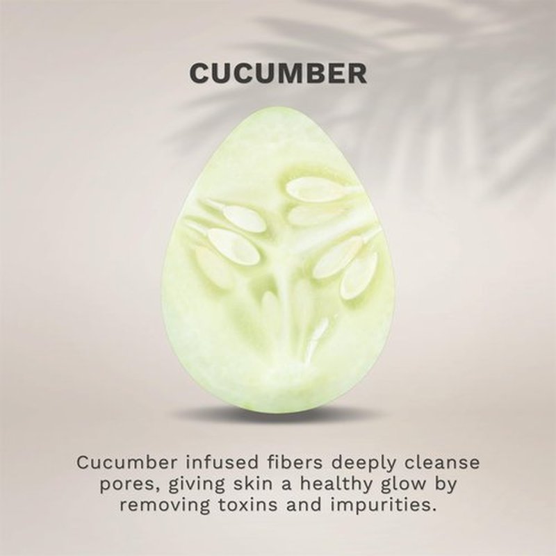 KOL Face Scrubber, Cucumber Infused Exfoliating Facial Cleansing Pads, Disposable Exfoliator Face Sponge for Daily Face Cleaning and Makeup Removal, 6 Count