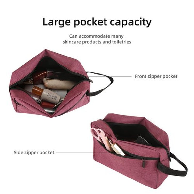 Icramsy Travel Toiletry bag Toiletry bag for women men Hanging toiletry bag Cosmetic bag Travel accessories for Women Men (Purplish red)