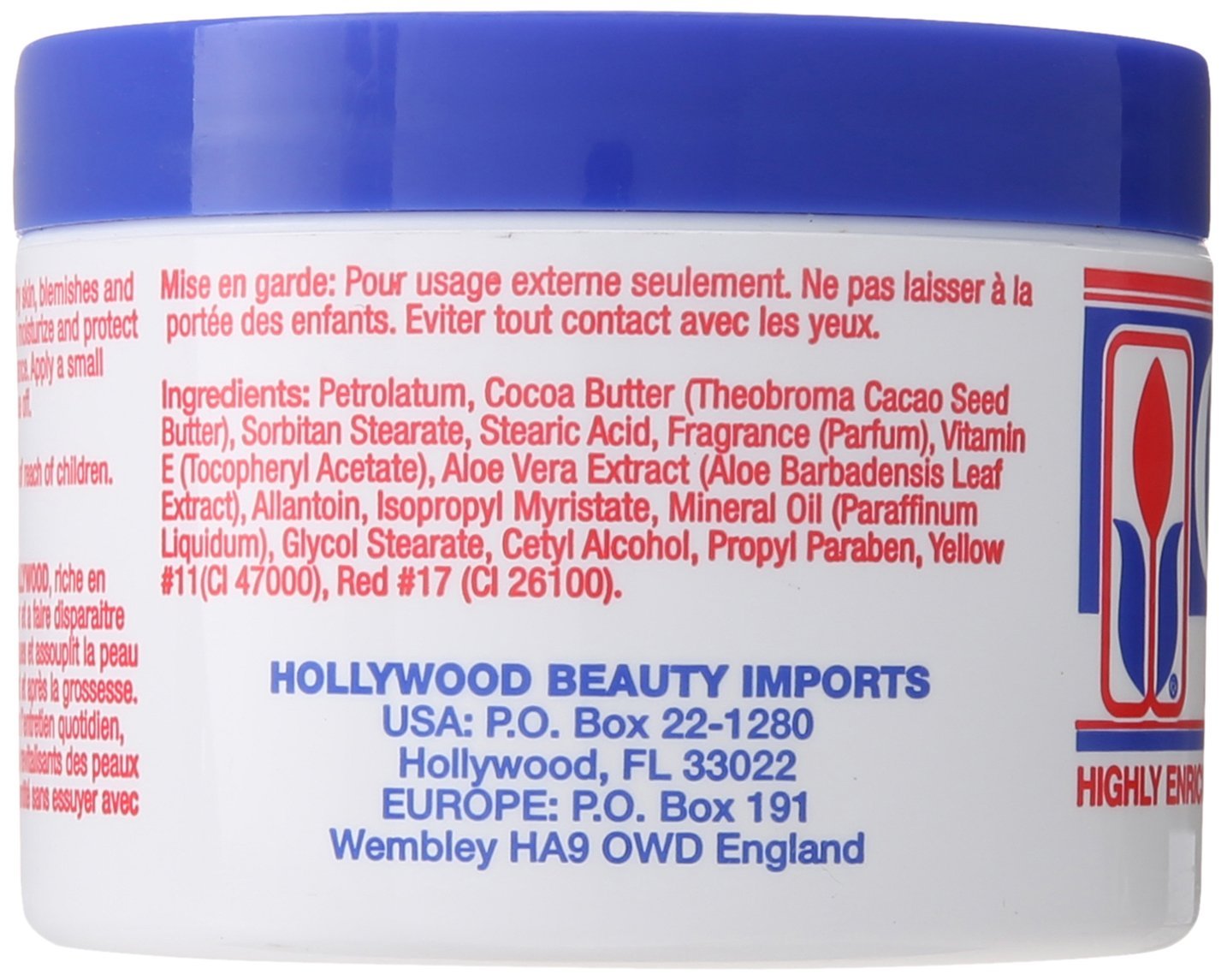 Hollywood Beauty Cocoa Butter With Vitamin- E 7.5 Ounce (221ml) (2 Pack)