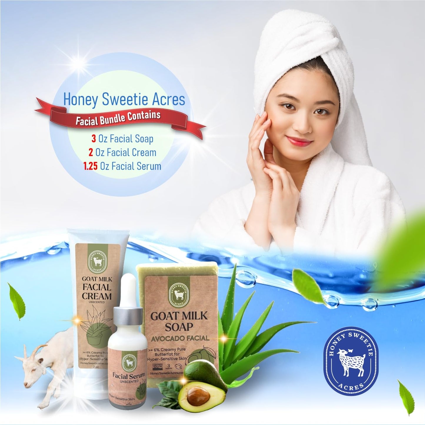 Honey Sweetie Acres Avocado Face & Goat Milk Cream Bundle