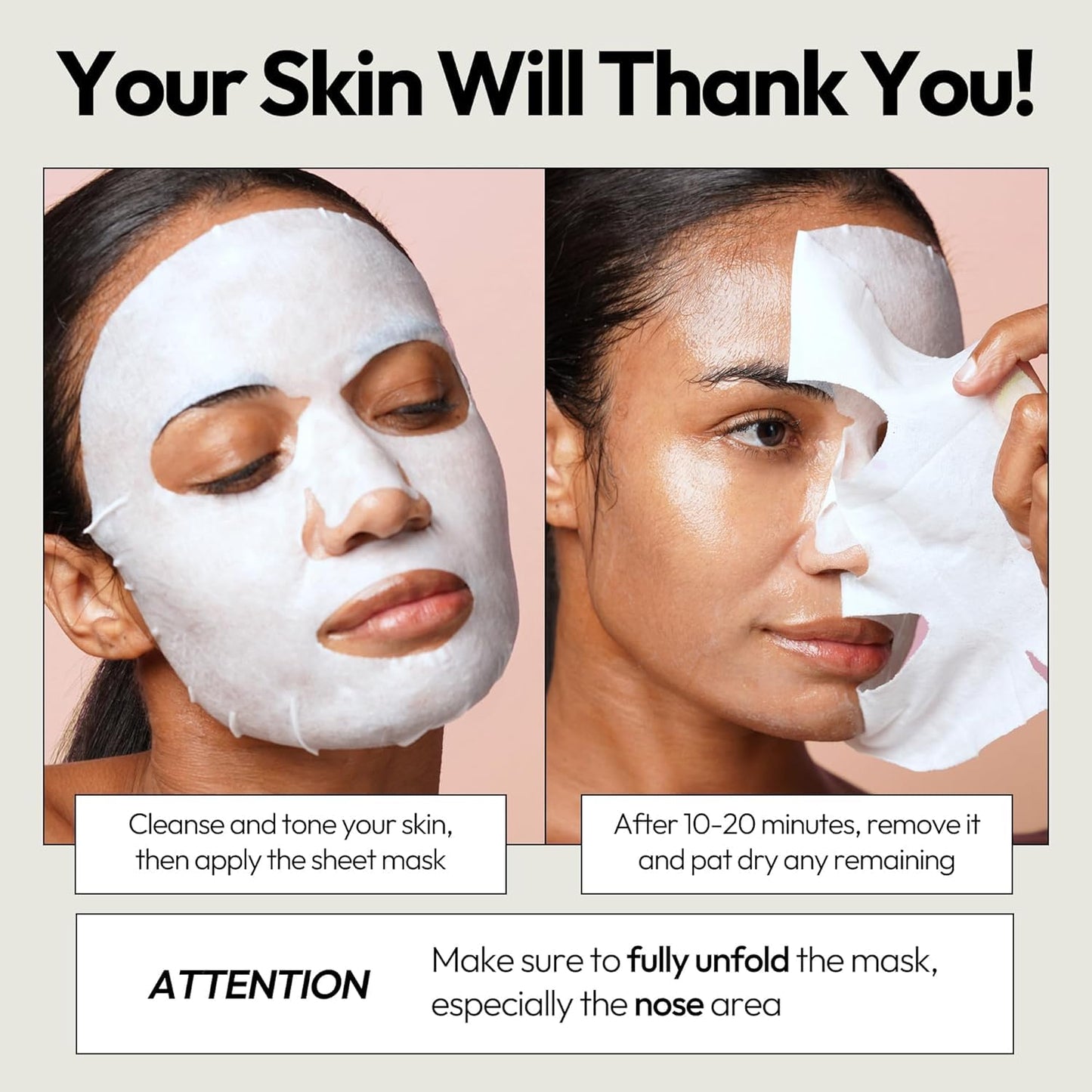 LAPCOS K Beauty Pearl Sheet Mask - Revitalizing & Refining Face Masks with Rice Ferment - Refines Uneven Texture & Dark Spots - Breathable Eucalyptus-derived Tencel Sheet Korean Skin Care (Pack of 10)