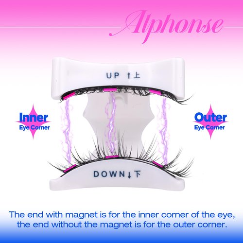 Reusable Magnetic Eyelashes with Applicator Manga Magnetic Lashes with Clamp Natural Look No Glue False Eyelashes Without Eyeliner ALPHONSE pestañas postizas magneticas