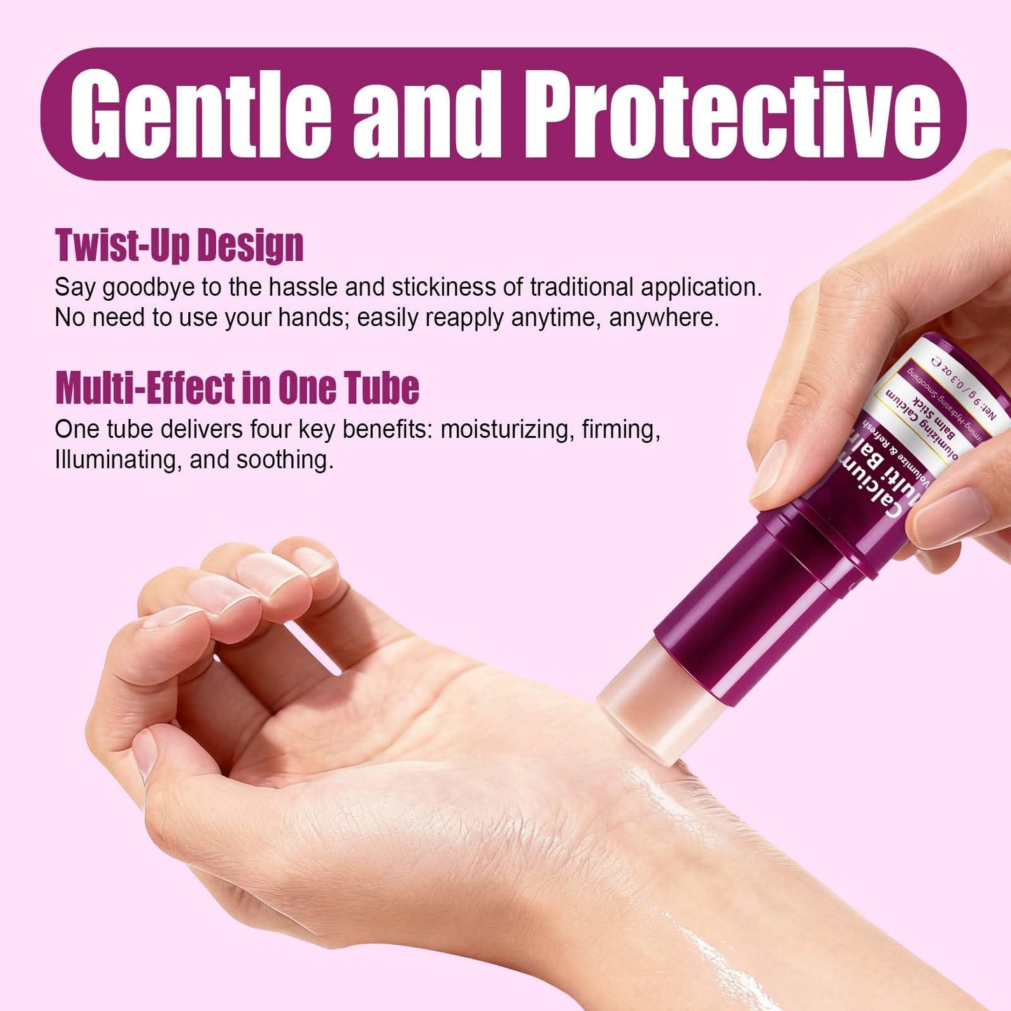 Calcium Enriched Multi Balm Stick, Collagen Moisturizing Stick, Nourishing Calcium Volume Multi-Purpose Balm, Skin Care All In One for Face, Eyes, Neck, Hydrating & Firming For All Skin Type 9g(3)
