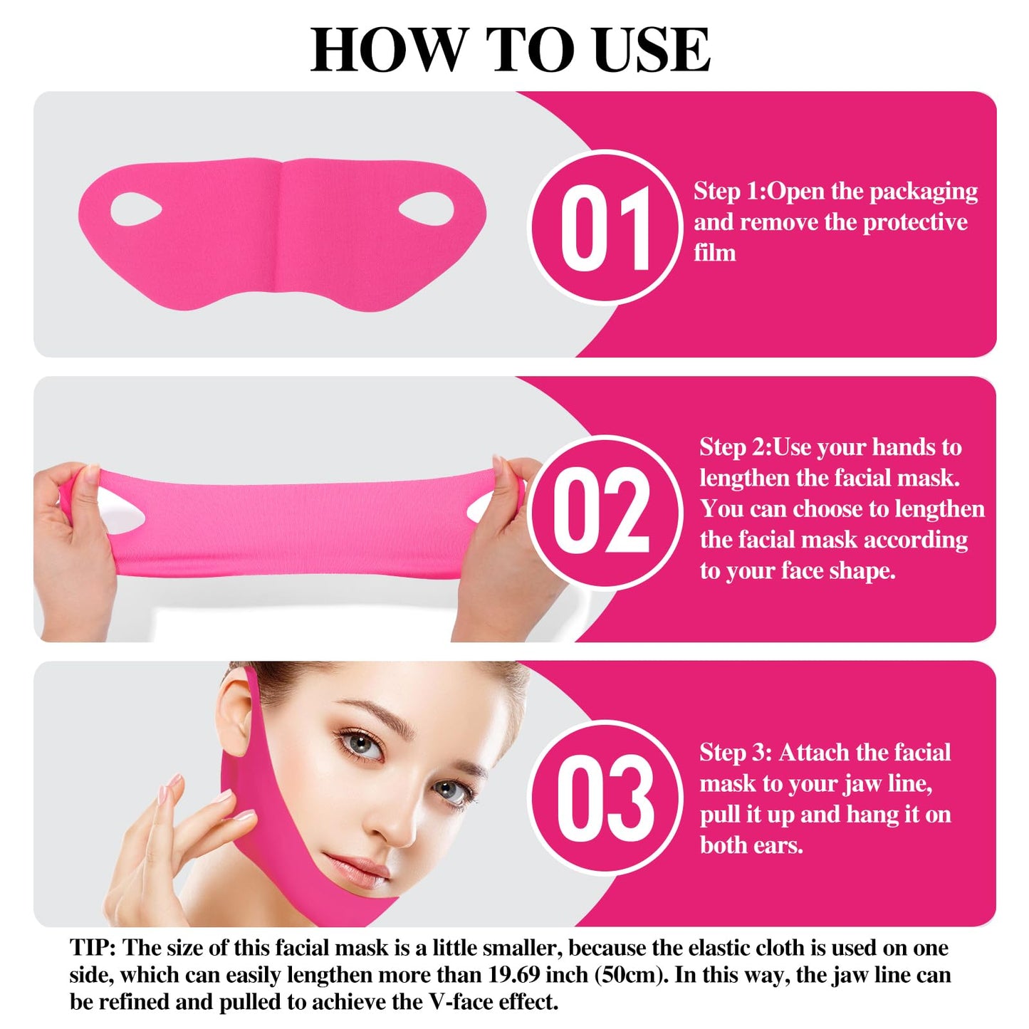 punkten Collagen V line lifting Mask Double Chin Reducer 5PCS Slimming Firming Moisturizing Skincare Face Mask