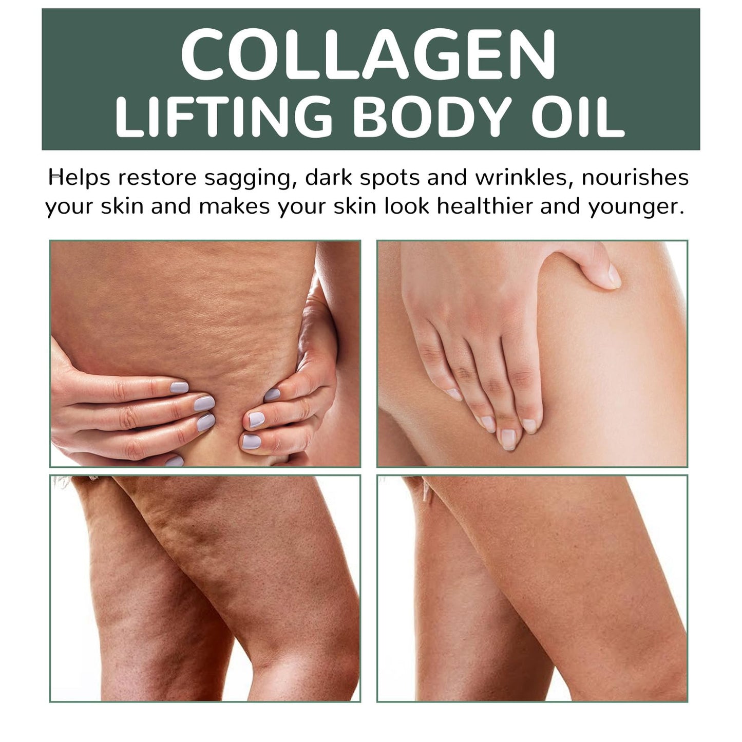 GLPYUEW Hydrating Collagen Oil For Body & After Shower,Moisturizing Anti Aging Silk Body Oils for Women & Men,Smooth & Anti Wrinkles,Helps Soften Appearance Of Crepey Skin,3.38 Fl Oz (Pack of 2)