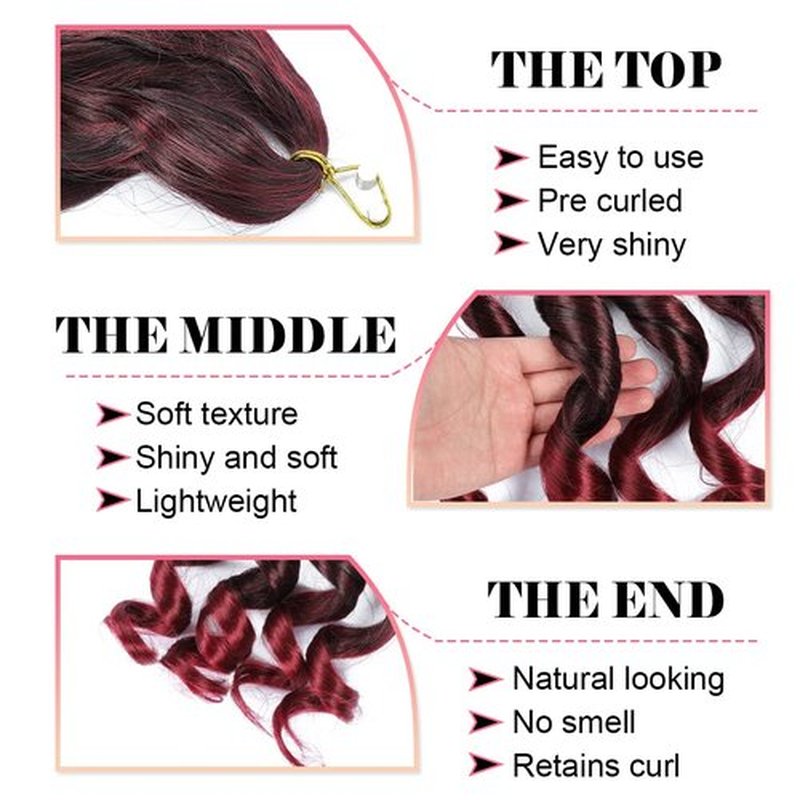 6 Packs French Curls Braiding Hair 24 Inch Loose Wave Bouncy Braiding Hair Pre Stretched Braiding Hair With Curly Ends 100g/pack Yaki Curly Braiding Hair for Black Women Hair Extensions (Tbug)