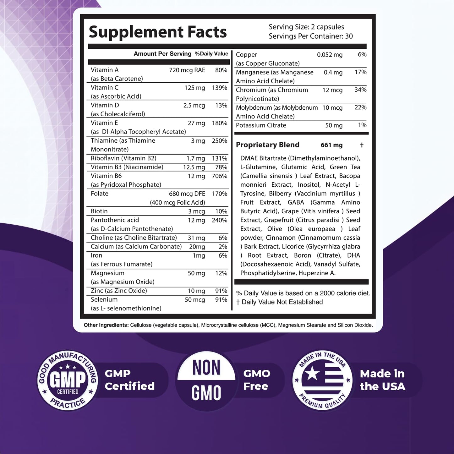 Memopezil – Vitamins A, B, C, D, E & Botanicals – 60 Ct, 3 Month Supply