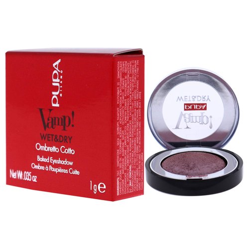 Pupa Milano Vamp! Wet And Dry Baked Eyeshadow - Brilliant, Highly Pigmented Colors - Light And Creamy Makeup Formula - Professional Quality Shimmer Powder Eye Shadows - 203 Magic Lilac - 0.035 Oz