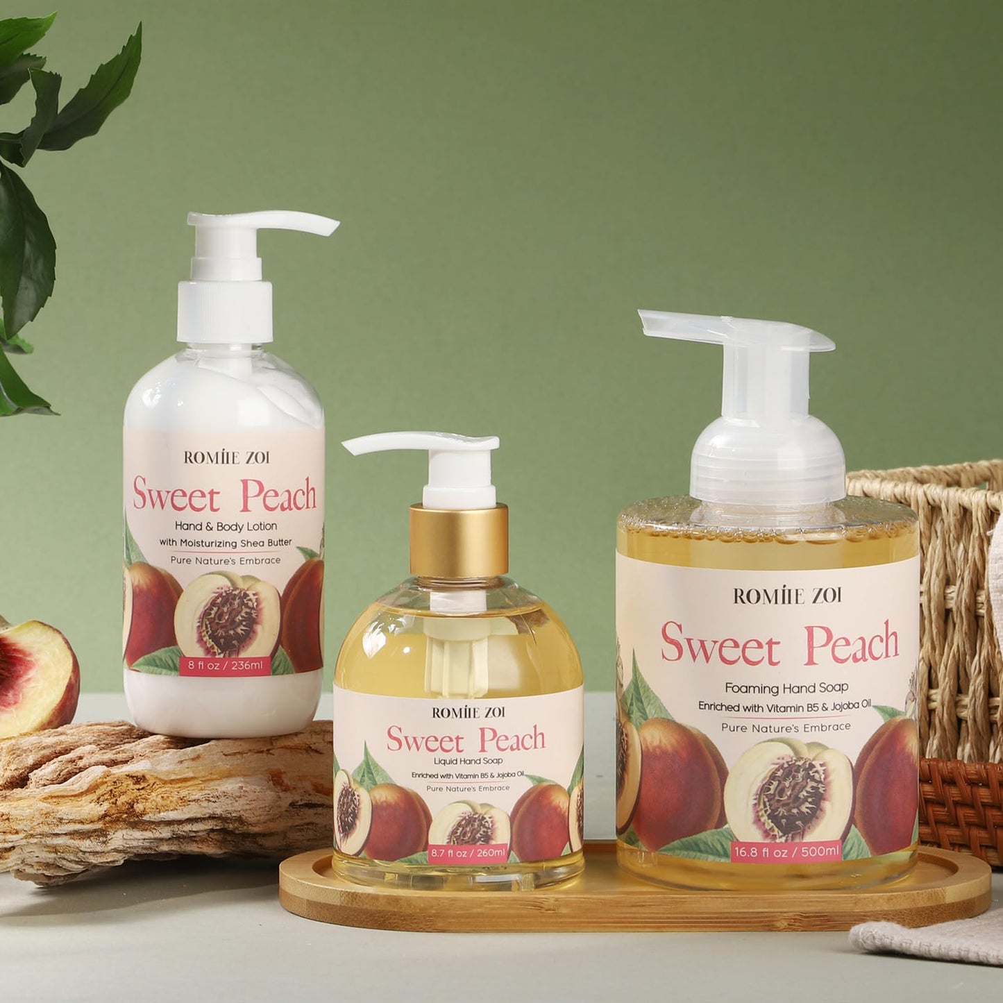 ROMIIE ZOI Liquid Hand Soap, Sweet Peach, 260ml/8.7 fl.oz