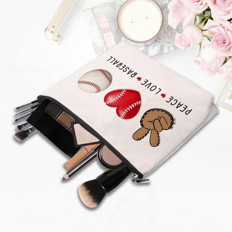 CEASQVAA Baseball Gifts Makeup Cosmetic Bag for Women, Baseball Coach Gifts, Birthday Friendship Gifts Team Gifts for Baseball Lovers Players Fans