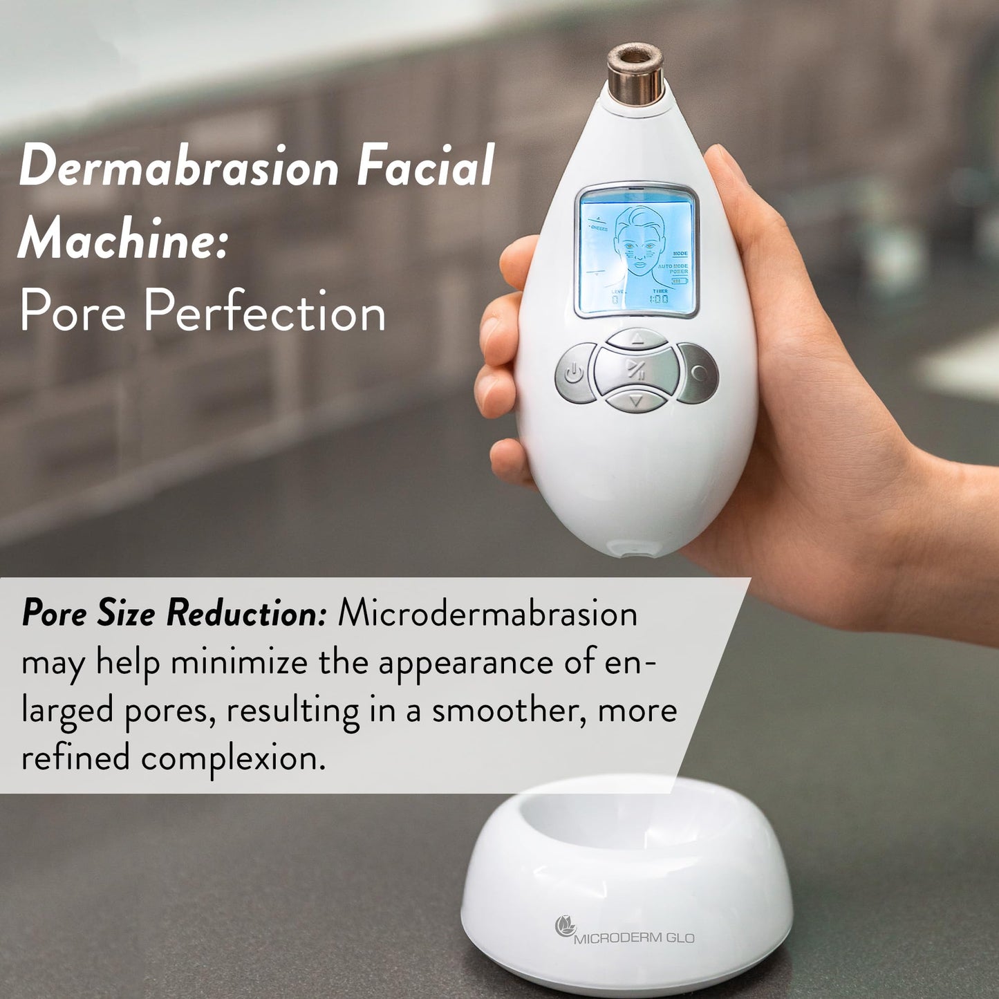 Microderm GLO Complete Skincare Package Includes Diamond Microdermabrasion System, Premium, Fine, Massage Tips, 10mm Filters 100 pack, Peptide Complex Serum & Sonic Facial Cleansing Brush (Silver)