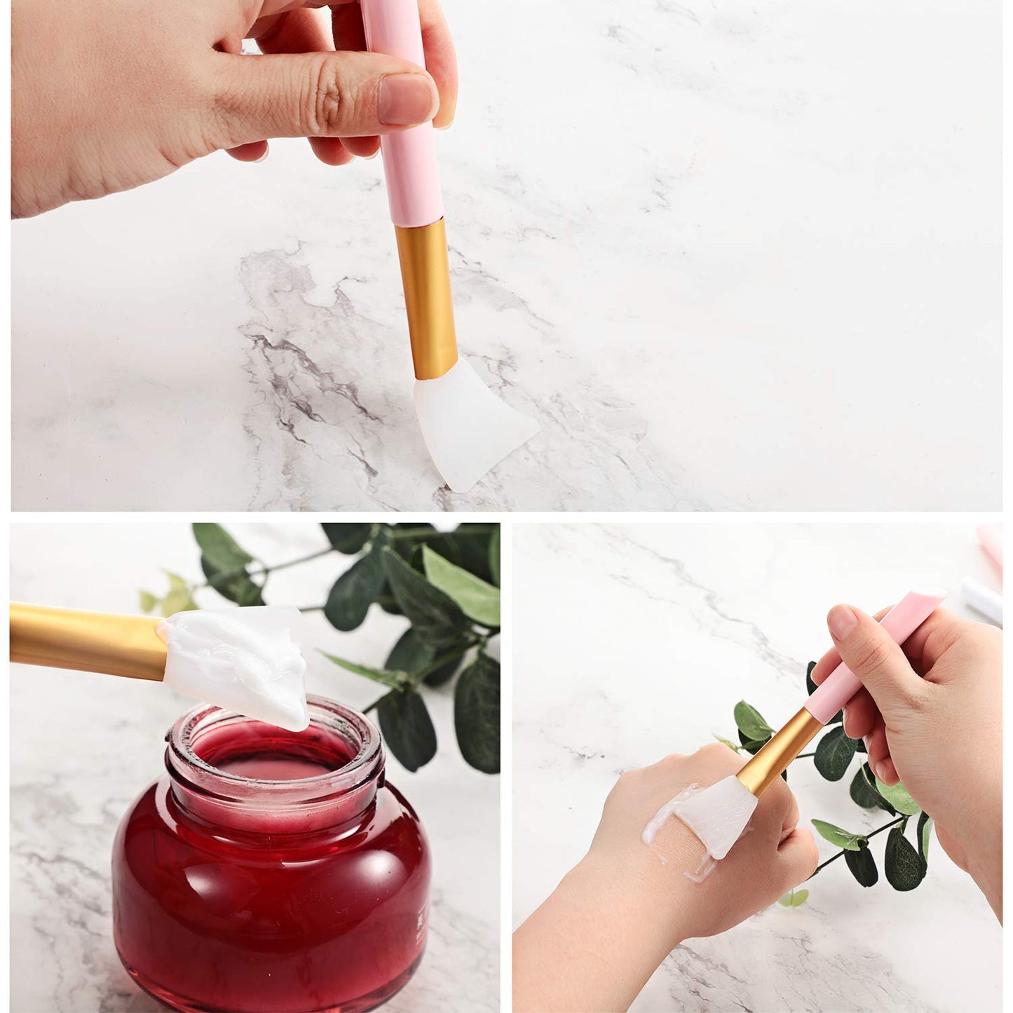 Patelai 20pcs Silicone Face Mask Applicators Soft Face Mask Brushes Facial Mud Clay Beautytools for Sleeping Mud Hairless Body Lotion Body Butter