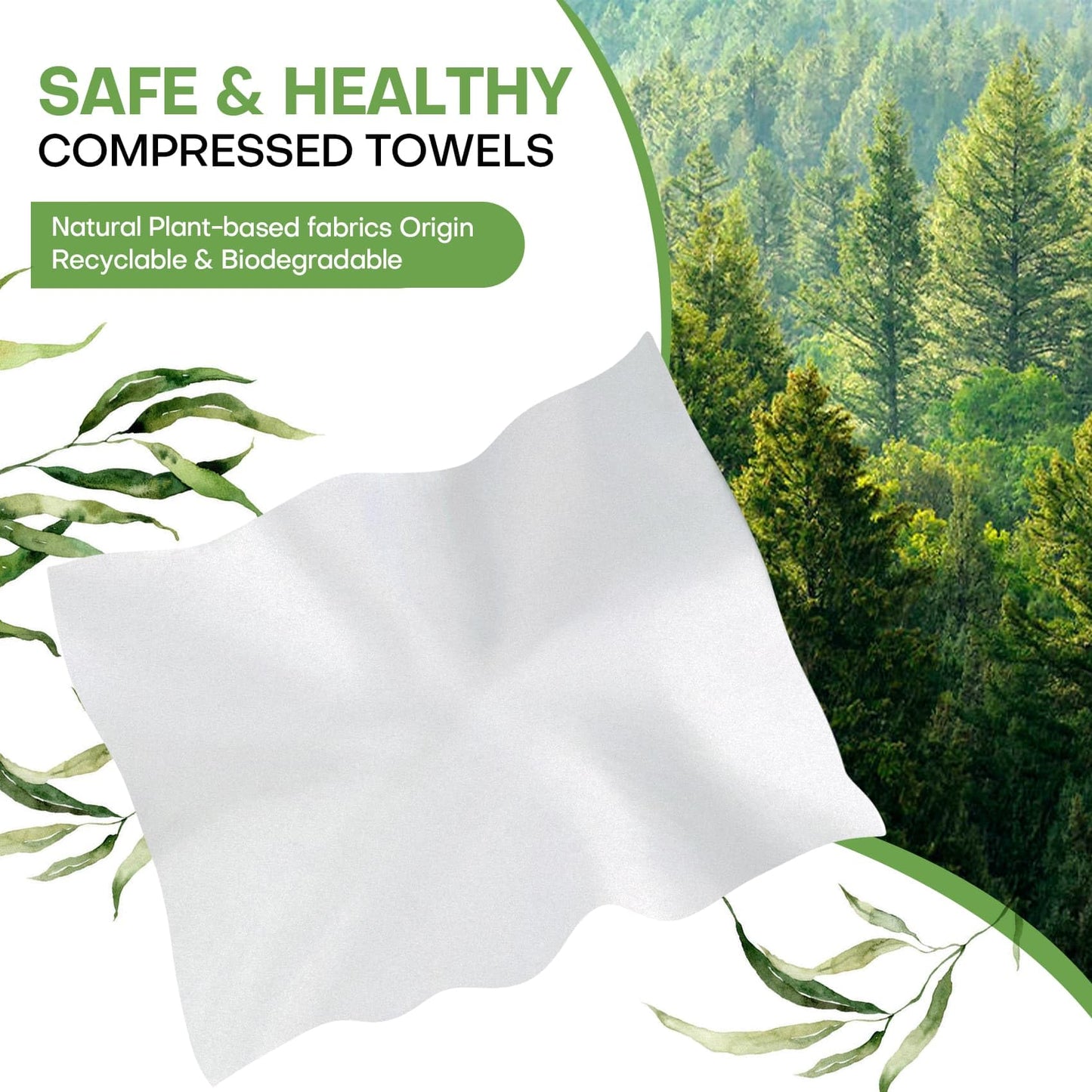 FANCYOU Disposable Towel Tablets 9"X7.5" 300 PACK Individule Wrapped Expandable Facial Mini Cleansing Towelettes Compressed Mini Towel Wipes Tablets For Personal (White)