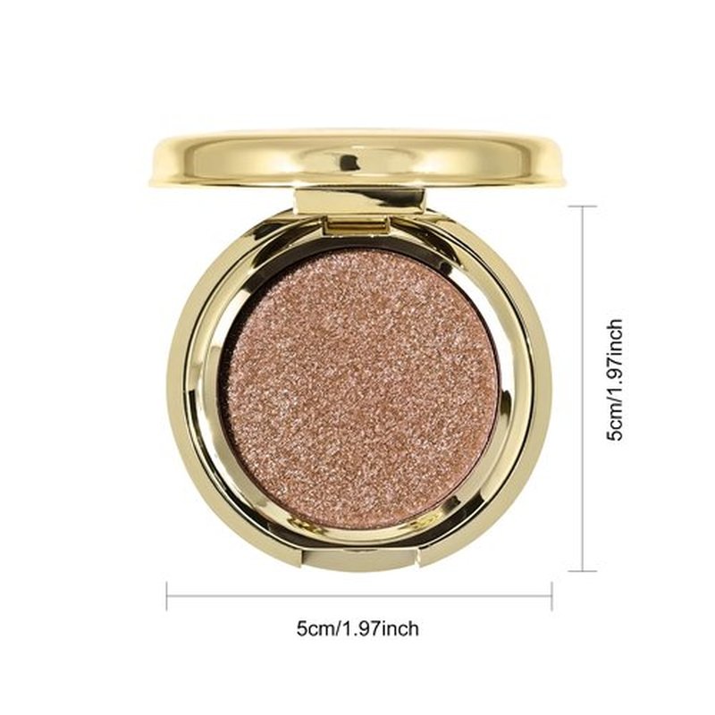 KYDA Single Glitter Eyeshadow, Sparkling Bronzer Gold Eyeshadow, Golden Brown Pressed Powder Eyeshadow, High Pigment Sparkling Eyeshadow Compact, Lightweight Blendable Pearl Eyeshadow, Bronzer