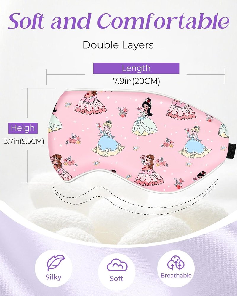 Kids Sleep Mask - Cute Cartoon Silk Eye Mask with Adjustable Strap | Soft & Smooth for Boys & Girls