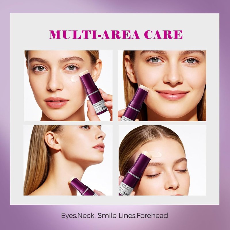 Calcium Multi Balm Stick & Hydrogel Under Eye Patches - Hydrating Eye Treatment for Dark Circles & Puffiness | 60 Patches