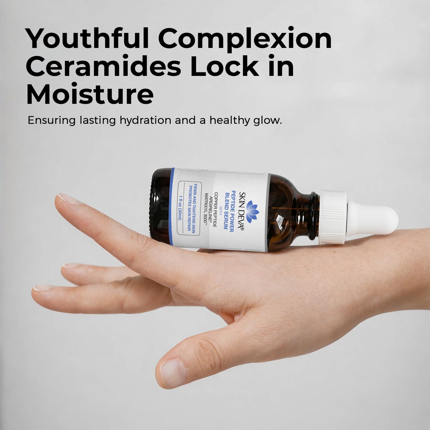 Skin Deva Copper Peptide Serum + Hyaluronic Acid Serum + Argireline and Matrixyl 3000 Lightweight Hydrating, Supports Smooth & Firm-Looking Skin, Supports Firm Youthful-Looking - Pack of 2