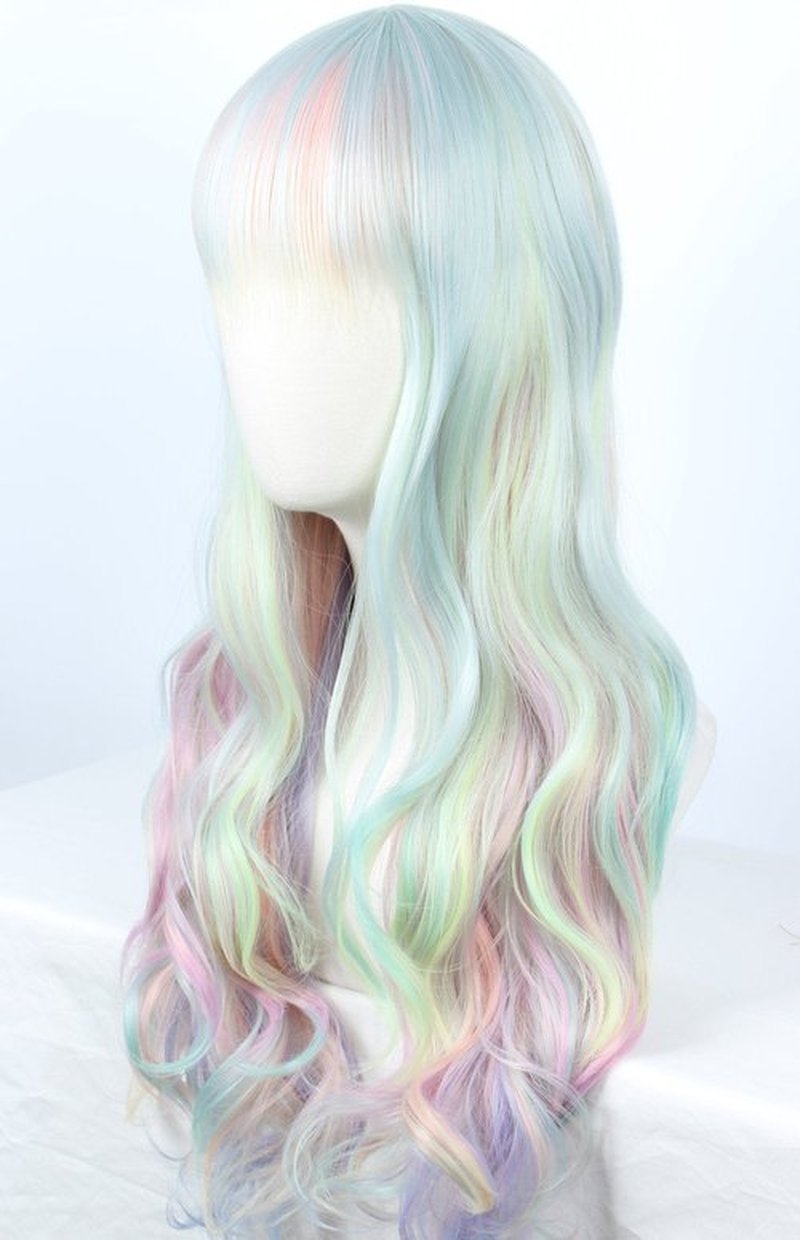 Linfairy Long Wave Ombre Cosplay Wig Halloween Costume Diamond Wig for Women