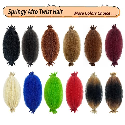 Marley Twist Braiding Hair, Pre-Separated Springy Afro Twist Hair Kinky Twist Crochet Hair Braids for Distressed Soft Locs Spring Twist Hair for Women (Grey, 12 Inch(Pack of 3))
