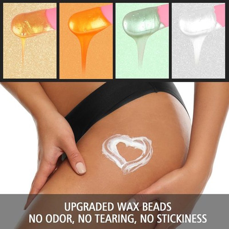 MaxFlat Waxing Kit for Women and Men, Digital Wax Pot Hard Wax Kit with Upgrade Brazilian Wax for Full Body Armpit Leg Bikini Waxing (Orange)