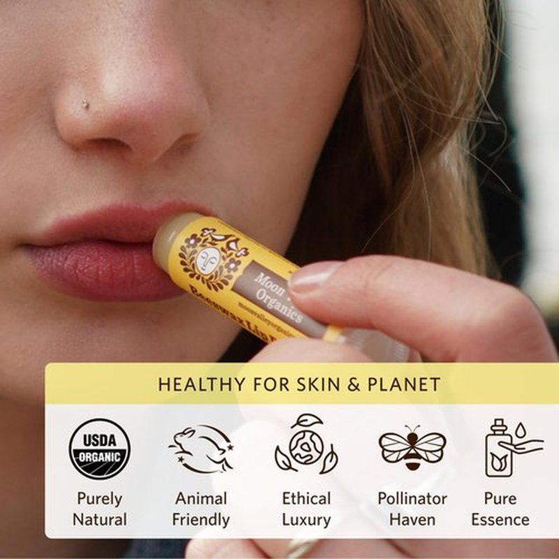 Moon Valley Organics Beeswax Lip Balm for Moisturizing Lips and Cuticles (VELVETY VANILLA, 1-Pack)
