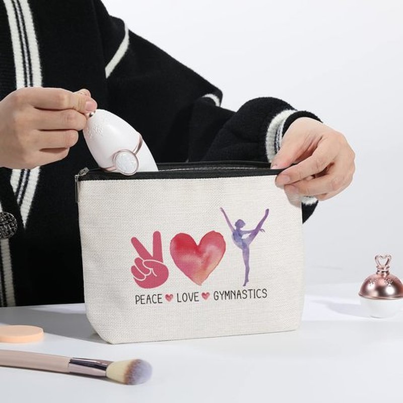 kdxpbpz Gymnastics Stuff Gymnastic Makeup Bag Inspirational Gymnastics Lover Gifts Gymnastic Coach Gift Birthday Gifts for Her Female Gymnastics Athletics Coach Friend Sister