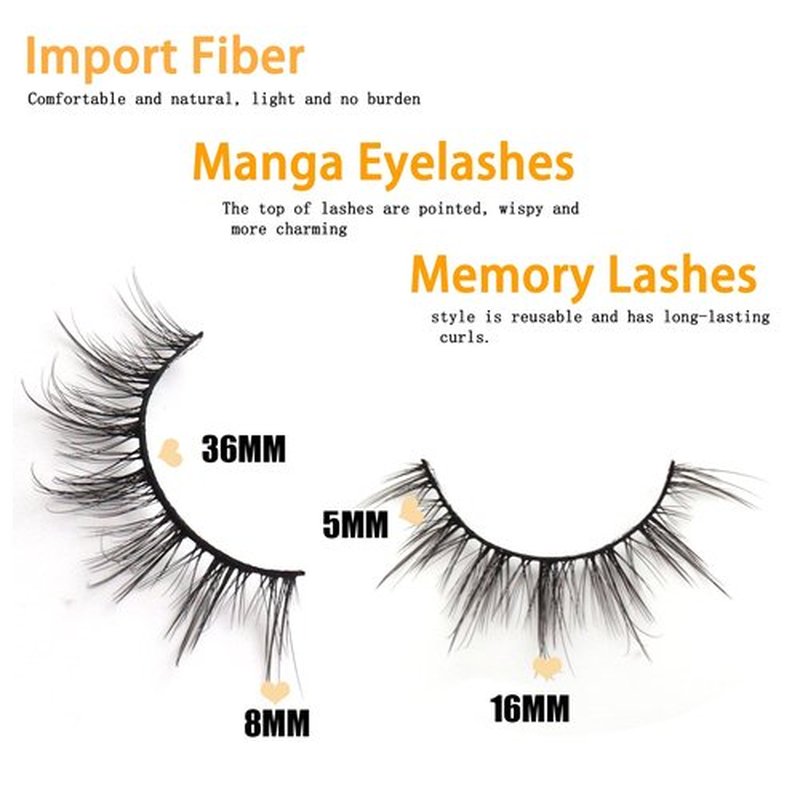 Veleasha Lashes 5D Faux Mink Lashes False Eyelashes Handmade Manga Lashes Spike Lashes Eye Lashes Wispy Fluffy Fake Lashes Luxurious Eyelashes Natural Look Volume Fake Eyelashes 7 Pairs Pack (6D75)