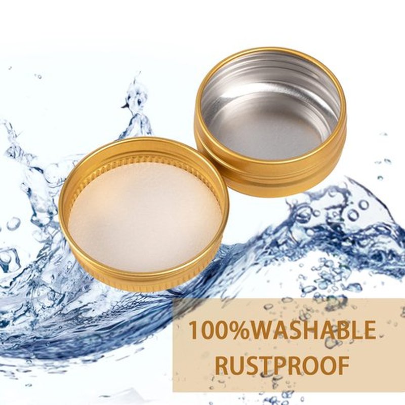 0.5 oz Screw Top Aluminum Tin Jar with Screw Lid and Blank Labels (Gold - Pack of 32)