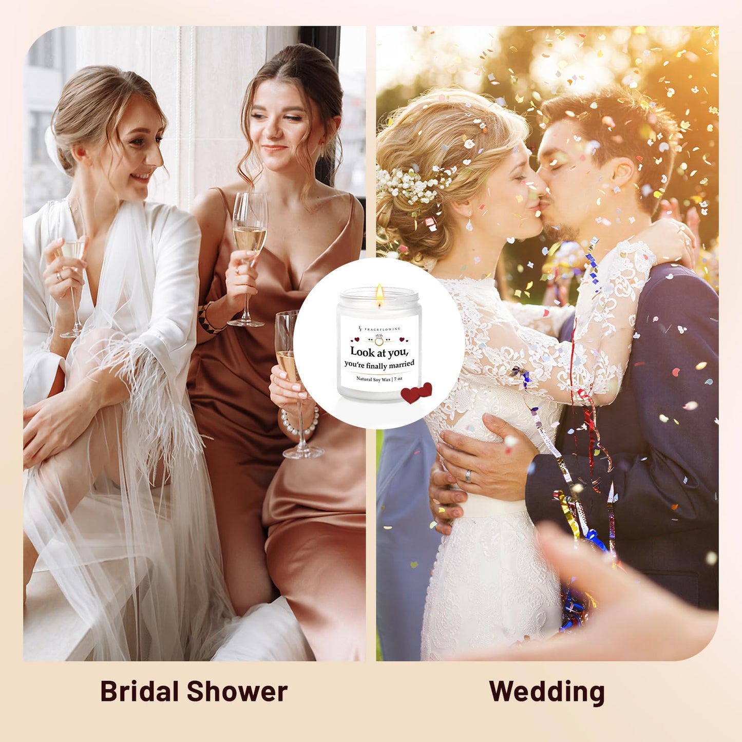 FF FRAGRFLOWING Funny Bridal Shower Gifts, Creamy Vanilla Soy Wax