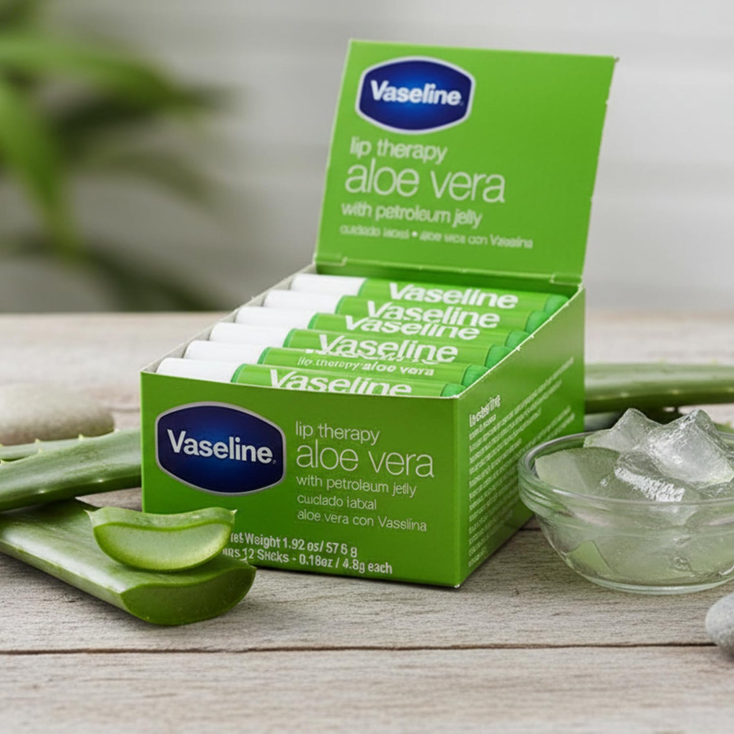 Vaseline Lip w/o Backer Card Aloe - 72 pack box