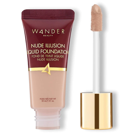 Wander Beauty Liquid Foundation - Fair Light, 20-Inch Tube, Medium to Full Coverage, Vitamin-Rich Formula